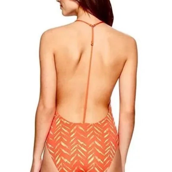 Dolce Vita Women's T-Back One Piece Swimsuit Size XS Cayenne Orange RRP $120 - Picture 3 of 12